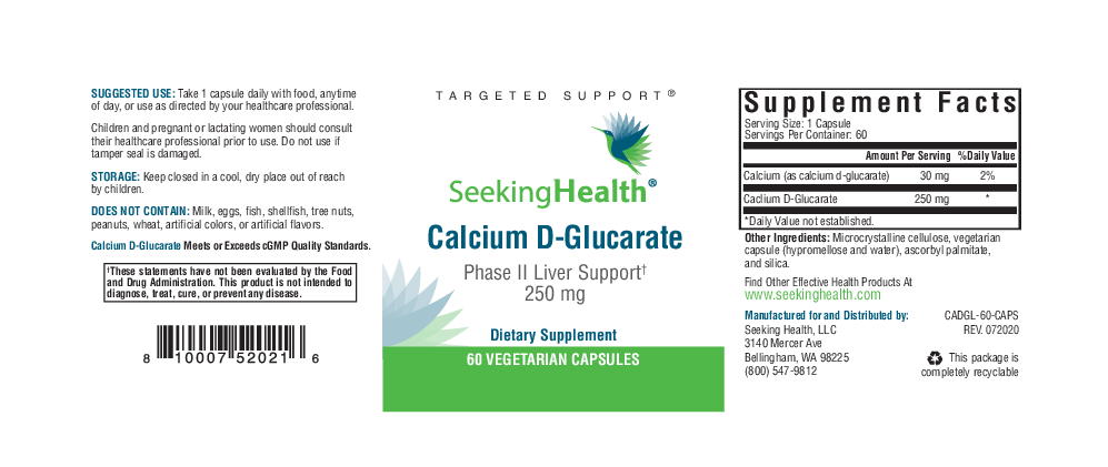 Seeking Health Calcium D-Glucarate 60 vegcaps