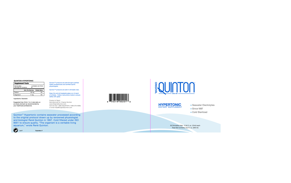 Three boxes of Quinton Hypertonic concentrated supplement: pure