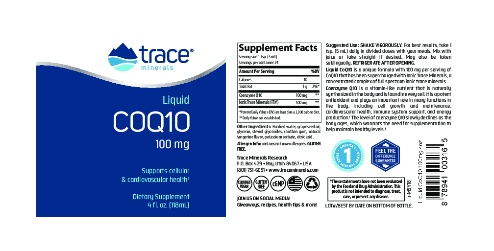Trace Minerals Research Liquid CoQ10 100 mg 4 oz