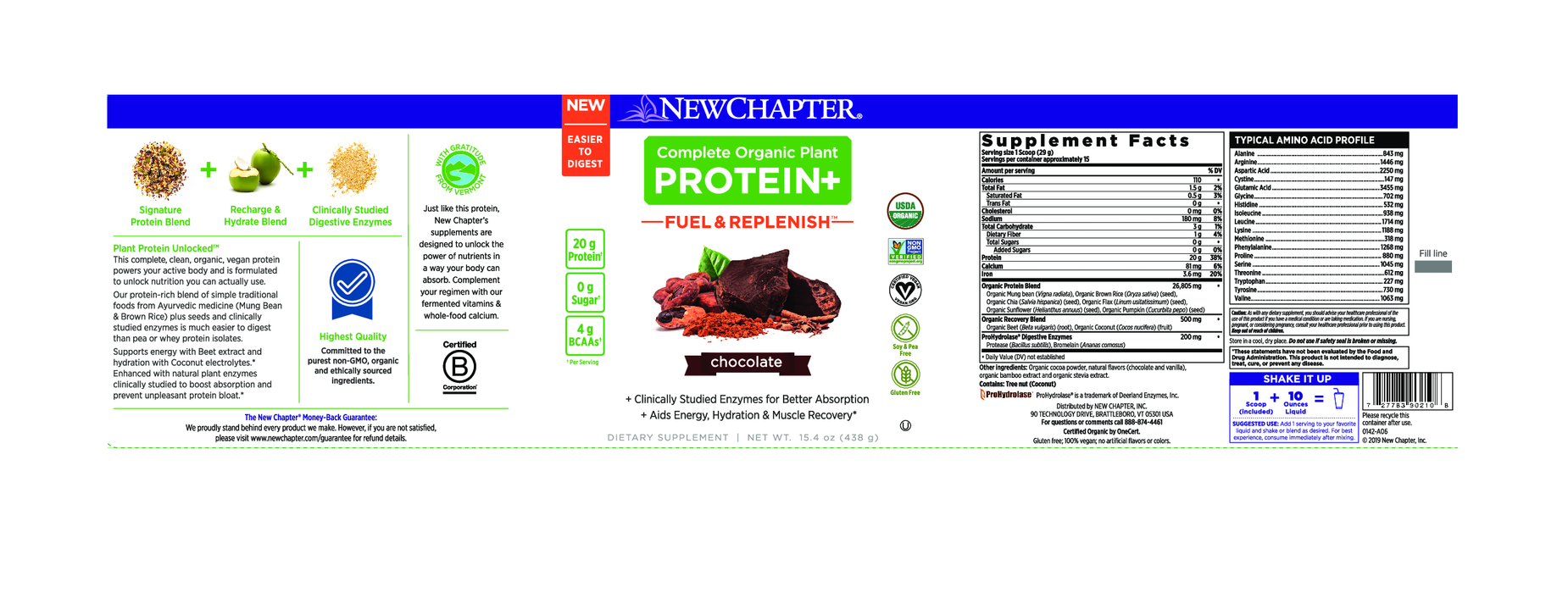 New Chapter Plant Pro Fuel and Rep Choc 15 servings