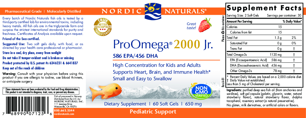 Nordic Naturals ProOmega 2000 Jr 60 капсул