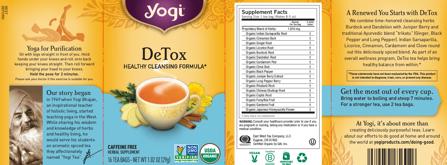 Yogi Teas Detox 16 bags — Hebron Nutrition