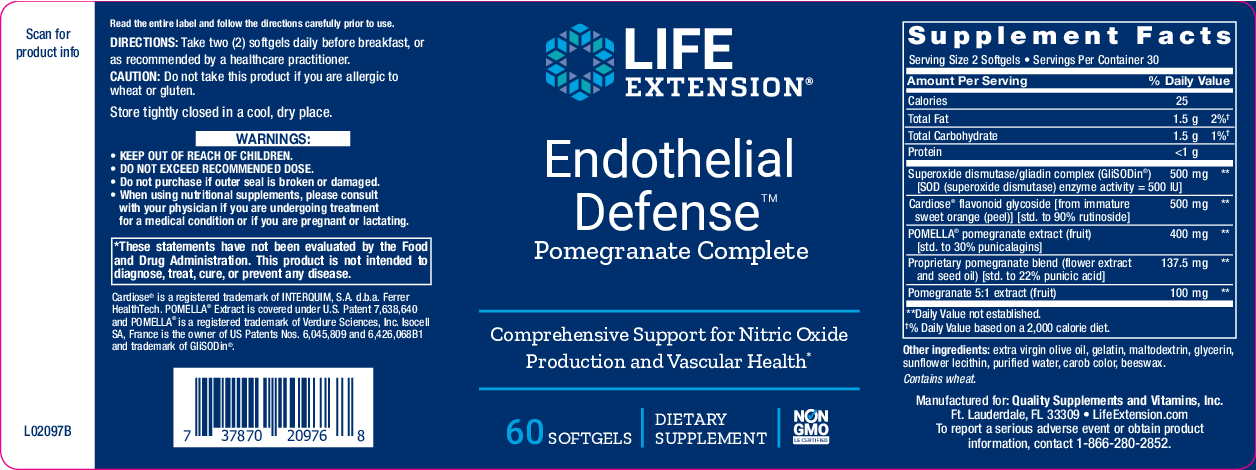 Life Extension Endothelial Defense  60 softgels