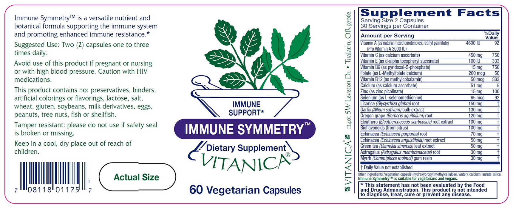Vitanica Immune Symmetry 60 caps