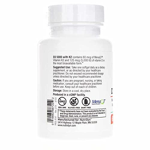 NutriDyn D3 5000 with K2 60 Softgels Nutri-Dyn