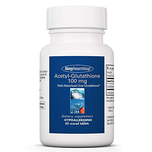 Allergy Research Group - Acetyl Glutathione 100mg - Well-Absorbed, Hypoallergenic - 60 Tablets