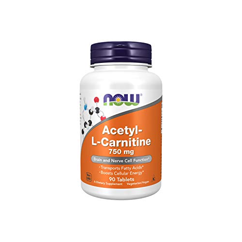 NOW Supplements, Acetyl-L-Carnitine 750 mg, Amino Acid, Brain And Nerve Cell Function*, 90 Tablets
