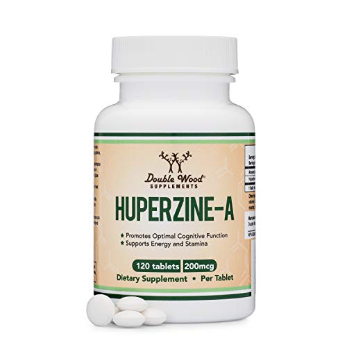 Huperzine A 200mcg (Third Party Tested) Manufactured in The USA, 120 Tablets, Nootropics Brain Supplement to Promote Acetylcholine, Support Memory and Focus by Double Wood Supplements
