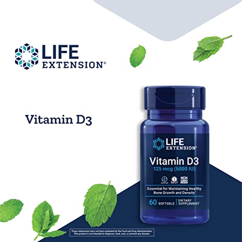 Life Extension Vitamin D3 125mcg (5000 IU) 60 Softgels