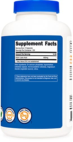 Nutricost Alpha Lipoic Acid 240 Capsules 600mg Per Serving