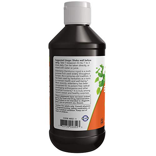 NOW FOODS Elderberry Liquid, 8 Oz (Pack of 2)