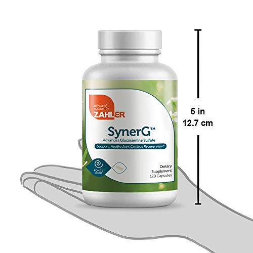 Zahler SynerG, Advanced Glucosamine Sulfate Joint Supplement with MSM, Builds Healthy Joint Cartilage, Certified Kosher, 120 Capsules