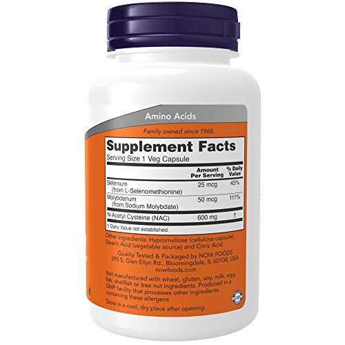 NOW Supplements, NAC (N-Acetyl Cysteine) 600 mg 250 Veg Capsules