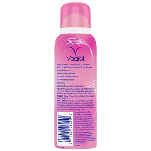 Vagisil Odor Block Dry Wash Spray for Feminine Hygiene 2.6 Ounces