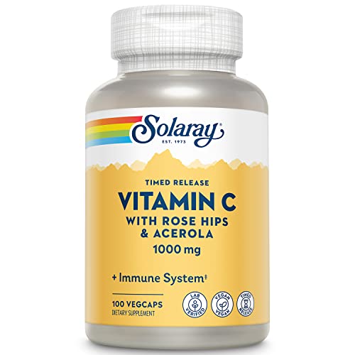 SOLARAY Vitamin C 1000mg Timed Releasewith Rose Hips & Acerola Bioflavonoids 100 Caps
