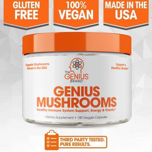 Genius Mushroon Lions Mane, Cordyceps und Reishi 180 Count