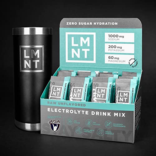 LMNT Zero-Sugar Electrolytes Raw Unflavored Salt 30 Sticks