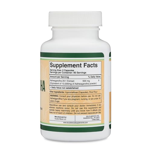 Double Wood Supplements Ashwagandha 120 Count