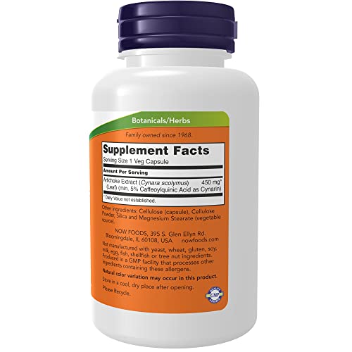 Now Foods Artichoke Extract 450mg, Veg-capsules, 90-Count