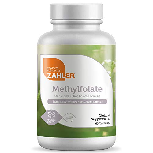 Zahler Methyl Folate (Quatrefolic Acid), 1000MCG, Supports Healthy Fetal Development, Certified Kosher, 60 Capsules