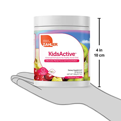 Zahler KidsActive, Kids Concentration Formula Powder, All Natural Children’s Supplement Supporting Focus and Attention, Certified Kosher, 30 Servings Fruit Punch Flavored Powder
