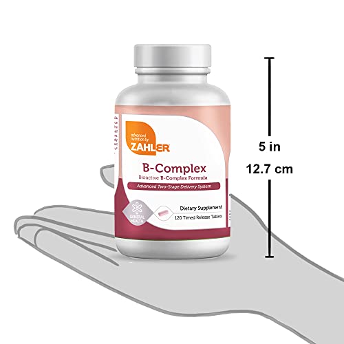 Zahler B Complex, Bioactive B-Complex Vitamins with Folate, Advanced Two-Stage delivery System, Certified Kosher, 120 Timed Release Tablets