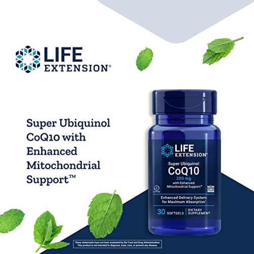 Life Extension Super Ubiquinol CoQ10 200mg w/Mitochondrial Support 30 Softgels