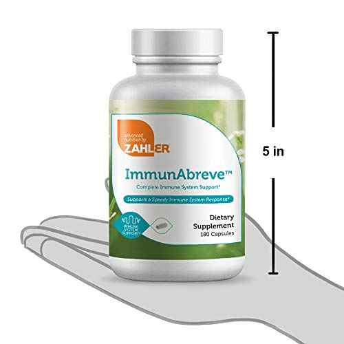 Zahler ImmunAbreve, Powerful Immune System Support, Contains Vitamin C Pantothenic Acid Echinacea and More, Certified Kosher (180 Capsules)