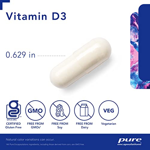 Pure Encapsulations Vitamin D3 125 mcg (5,000 IU) | Supplement to Support Bone, Joint, Breast, Prostate, Heart, Colon and Immune Health* | 250 Capsules