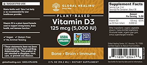 Global Healing Center Liquid Vitamin D3 | 5000 IU (2 Fl Oz)