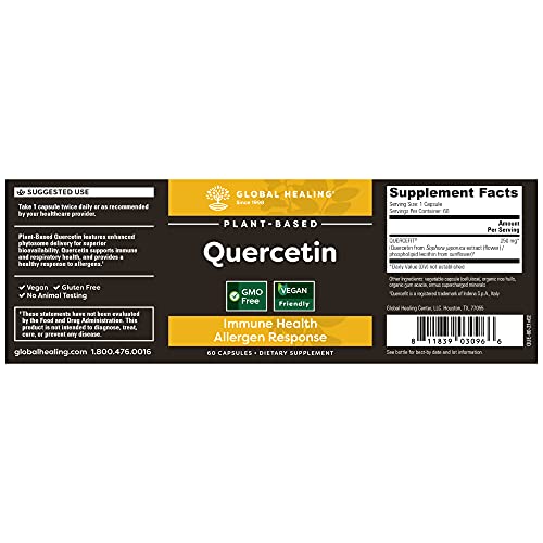 Global Healing Plant-Based Quercetin Supplement  60 Count