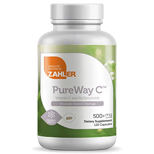 Zahler Vitamin C 500mg, Highly Absorbable PureWay-C, Kosher, 120 Capsules,