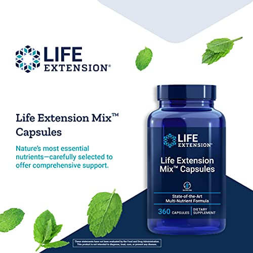 Life Extension Mix™ Capsules – High-Potency Vitamin, Mineral, Fruit & Vegetable Supplement 360 Capsules