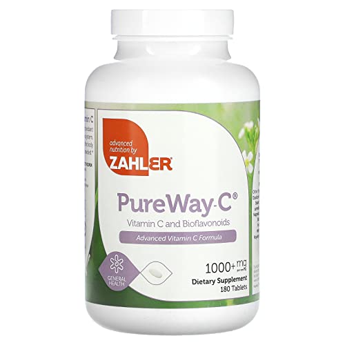 PureWay-C, Vitmain C and Bioflavonoids, 1,000+ mg, 180 Tablets, Zahler