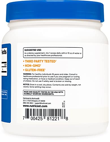 Nutricost L-Glutamine Powder 500 G Unflavored 100 Servings