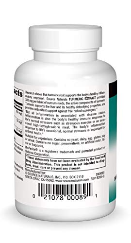 Source Naturals Turmeric Extract - Supports Healthy Inflammatory Response - 100 Tablets