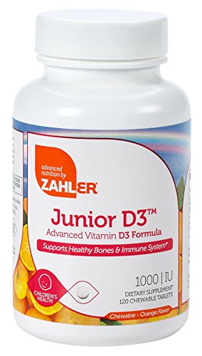 Zahler Junior D3 Chewable 1000IU, Kids Vitamin D, Great Tasting Chewable Vitamin D for Kids, Optimal Vitamin D3 1000 IU for Children,Certified Kosher, 240 Chewable Tablets