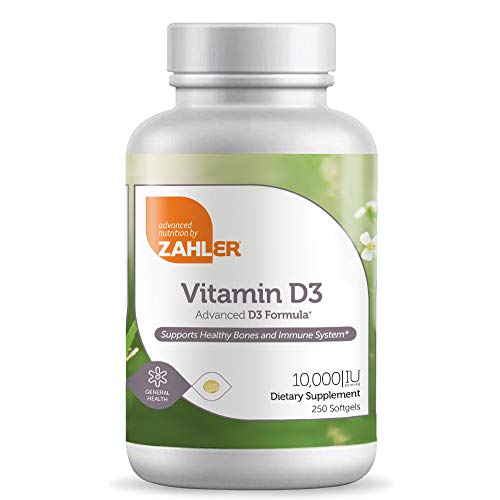 Zahler Vitamin D3, Vitamin D 10,000IU, Kosher (D3 10,000 250 Count)