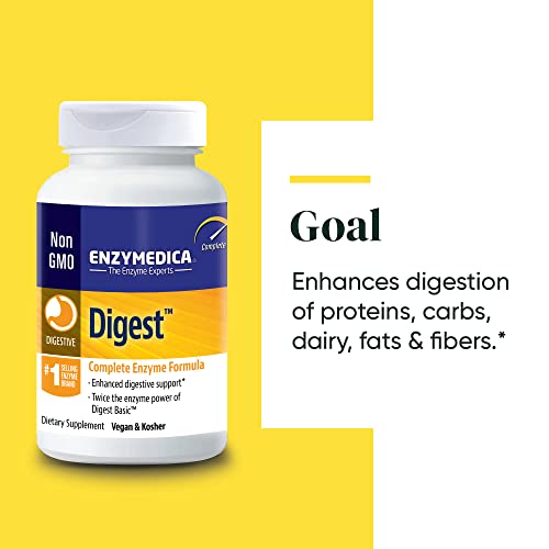 Enzymedica Digest, Complete Enzyme Formula for Everyone’s Digestive Health, With Full Range of Enzymes for Everyday Diets, 90 Capsules