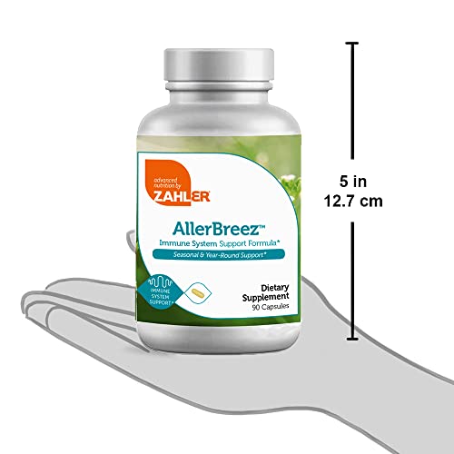 Zahler AllerBreez, Advanced Formula for Allergy Relief, Helps Reduce Seasonal Discomfort and Histamine Control Supplement, Supports Healthy Immunity, Certified Kosher, 90 Capsules