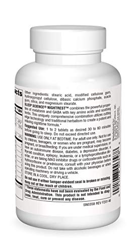 Source Naturals Sleep Science NightRest Multi-Nutrient & Herb Complex With Melatonin, GABA, Passion Flower, Chamomile, Lemon Balm & More - Herbal Formula - 100 Tablets 