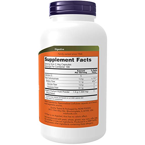 Now Foods Psyllium Husk 500mg (. 2Pack (500Vcaps Each))