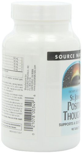 Source Naturals St. John's Positive Thoughts Kräuterergänzung – 90 Tabletten (2er-Pack)