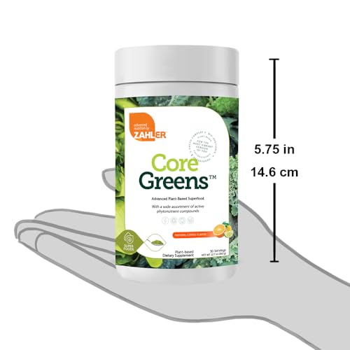 Zahler Core Greens Powder Nutrition Supplements - Superfood Powder - Super Green Juice & Smoothie Mix - Phytonutrient Rich Super Greens Powder with Spirulina, Chlorophyll & More, Natural Citrus Flavor
