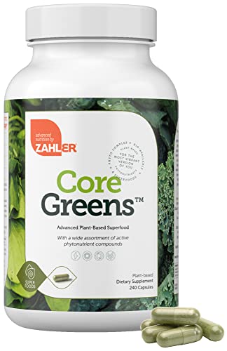 Zahler Core Greens, Superfood Greens Capsules, Super Greens with Spirulina, Chlorella, Spectra Blend and More, Kosher, 240 Capsule (240 Capsules)