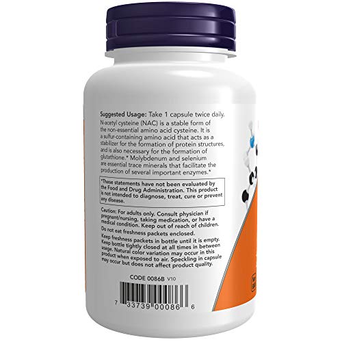 NOW Supplements, NAC (N-Acetyl Cysteine) 600 mg 250 Veg Capsules