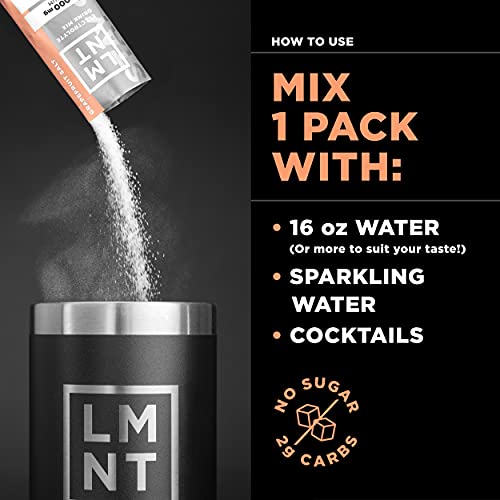 LMNT Keto Electrolyte Drink Mix Grapefruit Salt 30 Stick Packs