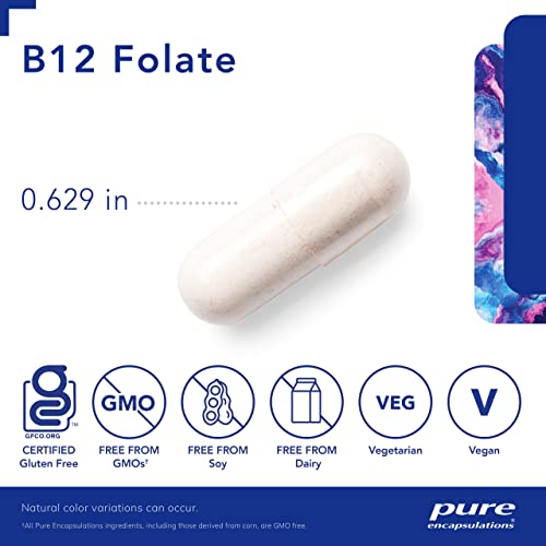 Pure Encapsulations B12 Folate | Energy Supplement to Support Well Being, Nerves, and Cognitive Health* | 60 Capsules