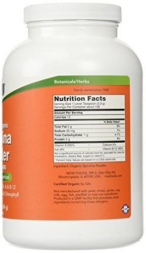 Now Foods, Organic SPIRULINA Powder, 2LB