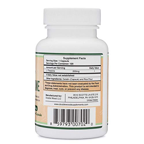 Double Wood Supplements L-Theanine 200mg 120 Capsules